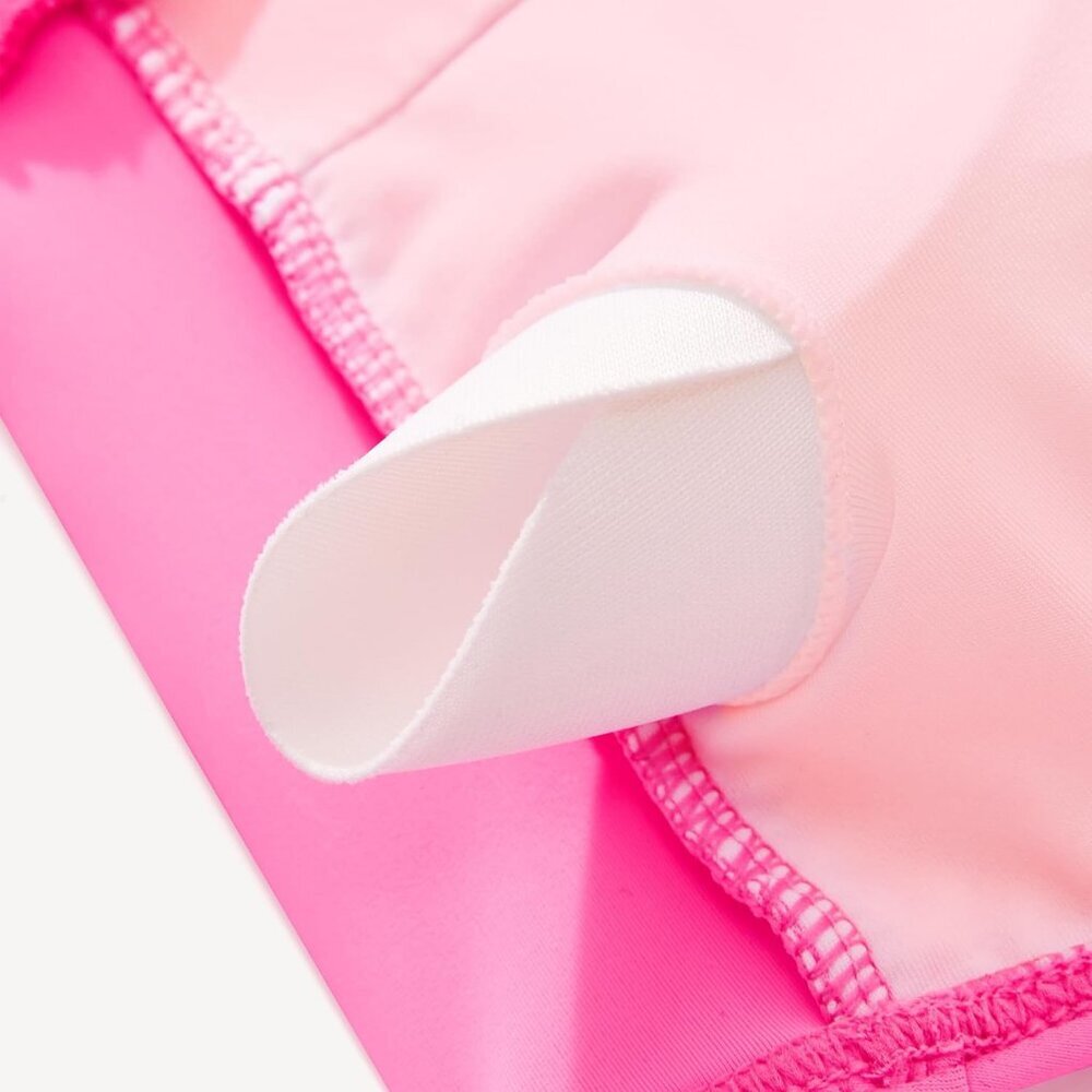 Women Pink Swim Dress Swimsuit Tummy Control Ruched Skirted Bathing Suit - Picture 6 of 8